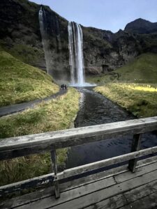 Behind Seljalandsfoss waterfall